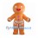 Gingerbread Man Mascot Costume in Orange with White Icing and Pink Buttons