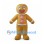 Gingerbread Man Mascot Costume in Tan with Pink Buttons and White Trim