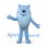 Wolf Mascot Costume in Light Blue with Oval Body and Long Tail