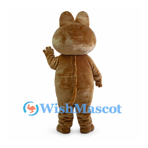 Cat Mascot Costume in Brown with Large Round Belly