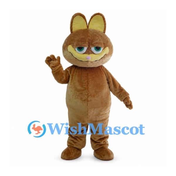 Cat Mascot Costume in Brown with Large Round Belly