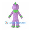 Monster Mascot Costume in Purple with Green Crest and Collar
