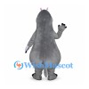 Hippo Mascot Costume in Gray with White Belly and Open Mouth