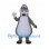 Hippo Mascot Costume in Gray with White Belly and Open Mouth