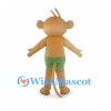 Monkey Mascot Costume in Tan with Green Shorts and Hair Tuft
