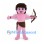 Cupid Mascot Costume with Curly Hair Bow and White Wings