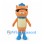 Pirate Cat Mascot Costume in Orange with Blue Cap and Eye Patch