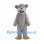 Rat Mascot Costume with Shaggy Gray Fur and Long Tan Tail