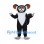 Lemur Mascot Costume in Black with White Chest and Large Round Ears