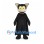 Vampire Cat Mascot Costume in Black with Yellow Eyes and Long Cape