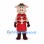 Pig Mascot Costume with Meat Cut Markings Red Apron and Hat