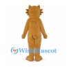 Saber-Toothed Tiger Mascot Costume in Golden Brown with White Belly and Long Tusks