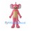 Mouse Mascot Costume in Pink with Cream Belly and Large Ears