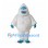 Yeti Mascot Costume with White Fur and Blue Face