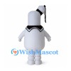 Sailor Ghost Mascot Costume with White Body and Striped Hat