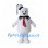 Sailor Ghost Mascot Costume with White Body and Striped Hat