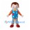 Clown Boy Mascot Costume with Blue Star Vest and Striped Pants