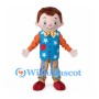 Clown Boy Mascot Costume with Blue Star Vest and Striped Pants