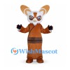 Red Panda Mascot Costume with Brown Robe and Striped Tail