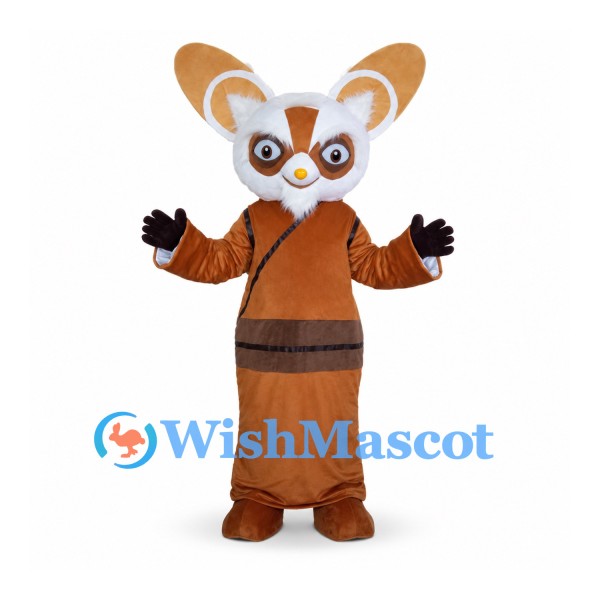 Red Panda Mascot Costume with Brown Robe and Striped Tail