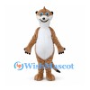 Meerkat Mascot Costume in Tan with White Belly and Long Tail