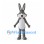 Rabbit Mascot Costume in Gray with Long Ears and White Belly