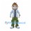 Boy Mascot Costume with Gray Jacket and Green Pants