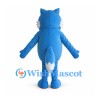Wolf Mascot Costume in Blue with White Belly and Tail Tip