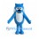 Wolf Mascot Costume in Blue with White Belly and Tail Tip