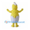 Hatching Chick Mascot Costume in Yellow with White Eggshell