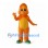 Dinosaur Mascot Costume in Orange with Yellow Belly and Green Shoes