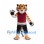 Tiger Mascot Costume with Burgundy Sports Shirt and Black Pants