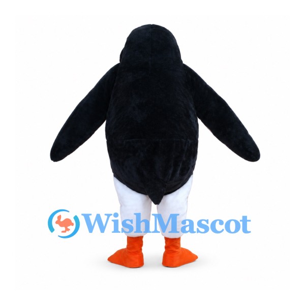 Penguin Mascot Costume in Black and White with Orange Beak and Feet