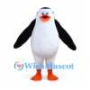 Penguin Mascot Costume in Black and White with Orange Beak and Feet