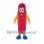 Sausage Mascot Costume in Red with Yellow Sleeves and Blue Shoes