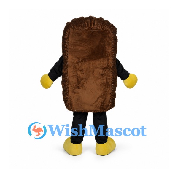 Toast Mascot Costume with Brown Crust and Smiling Golden Center