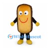 Toast Mascot Costume with Brown Crust and Smiling Golden Center