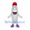 Rice Grain Mascot Costume in White with Red Cap and Purple Shoes