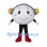 Music Character Mascot Costume with Round White Face and Yellow Headphones