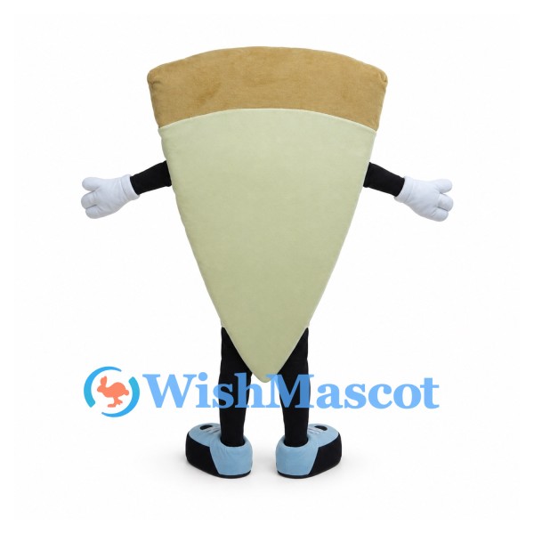 Pizza Slice Mascot Costume with Colorful Toppings and Smiling Face