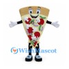 Pizza Slice Mascot Costume with Colorful Toppings and Smiling Face
