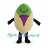 Pistachio Mascot Costume with Green Center and Beige Shell