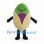 Pistachio Mascot Costume with Green Center and Beige Shell