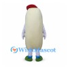 Hot Dog Mascot Costume with Red and White Cap and Green Shoes