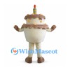 Birthday Cake Mascot Costume with Two Tiers and Candle Top