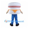 Sandwich Mascot Costume with White Bun Orange Filling and Blue Pants