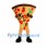 Pizza Slice Mascot Costume with Pepperoni Olive and Vegetable Toppings