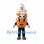 Ice Cream Cone Mascot Costume with White Soft Serve and Smiling Orange Cone