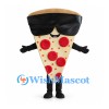 Pizza Slice Mascot Costume with Pepperoni Toppings and Black Sunglasses