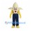 Banana Mascot Costume with Peeled Top and Blue Overalls